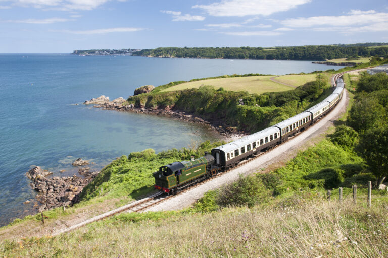 Steam train Dartmouth Steam Railway line England